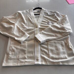 Adidas cream Cardigan Sweater